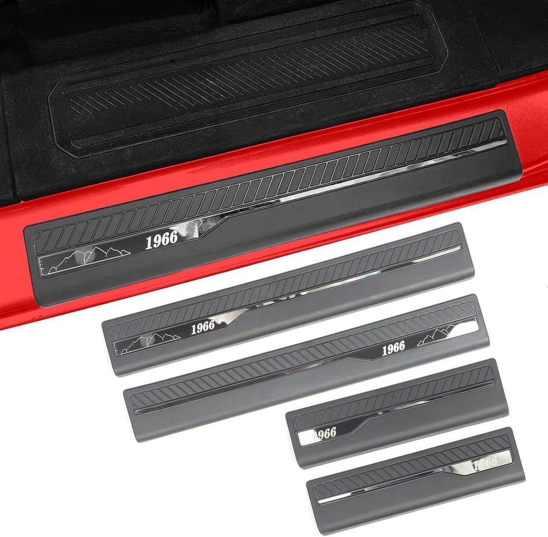 Mabett Door Edge Guards for Ford Bronco Accessories 2021 2022 2023 2024 2025 4 Door, Bronco Door Sill Protectors with 1966 Pattern
