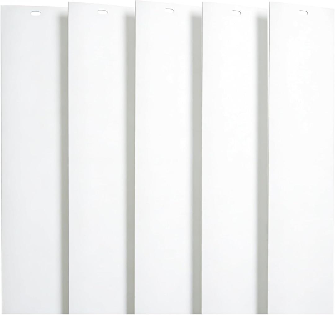 82.5" x 3.5" White PVC Vertical Blind Replacement Slats Curved Smooth (5 Pack)