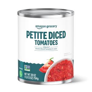Amazon Fresh, Petite Diced Tomatoes, 28 Oz (Previously Happy Belly, Packaging May Vary) (EXP 09/01/28)