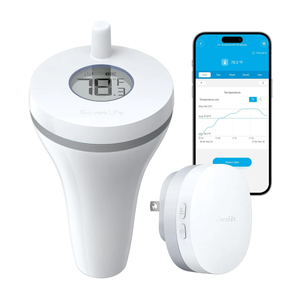 GoveeLife WiFi Pool Thermometer Wireless App Easy Read, Smart Digital Floating Pool Thermometer with IPX7 Waterproof, Notification Alert, Water Temperature Monitor for Swimming, Pond, Bath, Spa