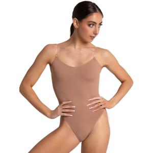 Capezio womens Camisole Leotard With Clear Transition Straps (X-Small, Suntan)