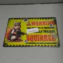 Funny Squirrel Metal Tin Sign for Wall Decor - Vintage Warning Property Is Protected Signs Squirrel Art Outdoor Decoration 8x12 Inch