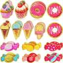 WILLBOND 28 Pieces Self Adhesive Chenille Patches Bulk Cupcake Candy Cream Chenille Patches for Women Clothes Jeans Backpacks Birthday Party Gifts(Classic Style)