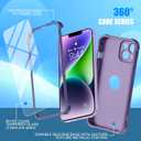 ORETECH for iPhone 14 Case, with [2 x Screen Protectors] [15 Ft Military Grade Drop Test] [Camera Protection] 360 Shockproof Slim Thin Phone Case for iPhone 14 Cover 6.1"- Purple