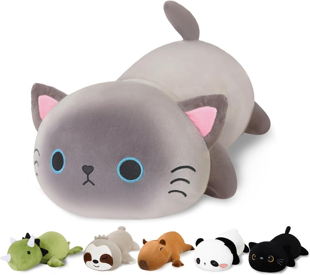 Weighted Siamese Cat Stuffed Animals, Cute Weighted Siamese Cat Plush, Soft Stuffed Weighted Plushie Pillow Gifts for Girls Boys(9.8" 0.8Lbs) (Small)