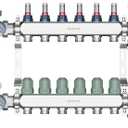 6-Loop 304 Stainless Steel Radiant Heat Manifold with Flow Meters，PEX Manifold with 1/2" Adapters, for Hydronic Radiant Infloor Heating System
