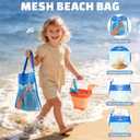 Dreamon Beach Toys, 2 Packs Travel Sand Toys for Kids Ages 4-8 | 10 PCS Sandcastle Building Kit with Collapsible Bucket, Mesh Bag, Sand Sifter, Shovel & Rake, Beach Essentials for Kids
