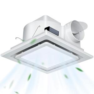 Gopper 12" Ultra Quiet Bathroom Exhaust Fan with 6500K LED Light, 1.0 Sone 120 CFM, 10x10 Mount, 1500 LM Ceiling Ventilation Fan, Energy Efficient (6500K-White)