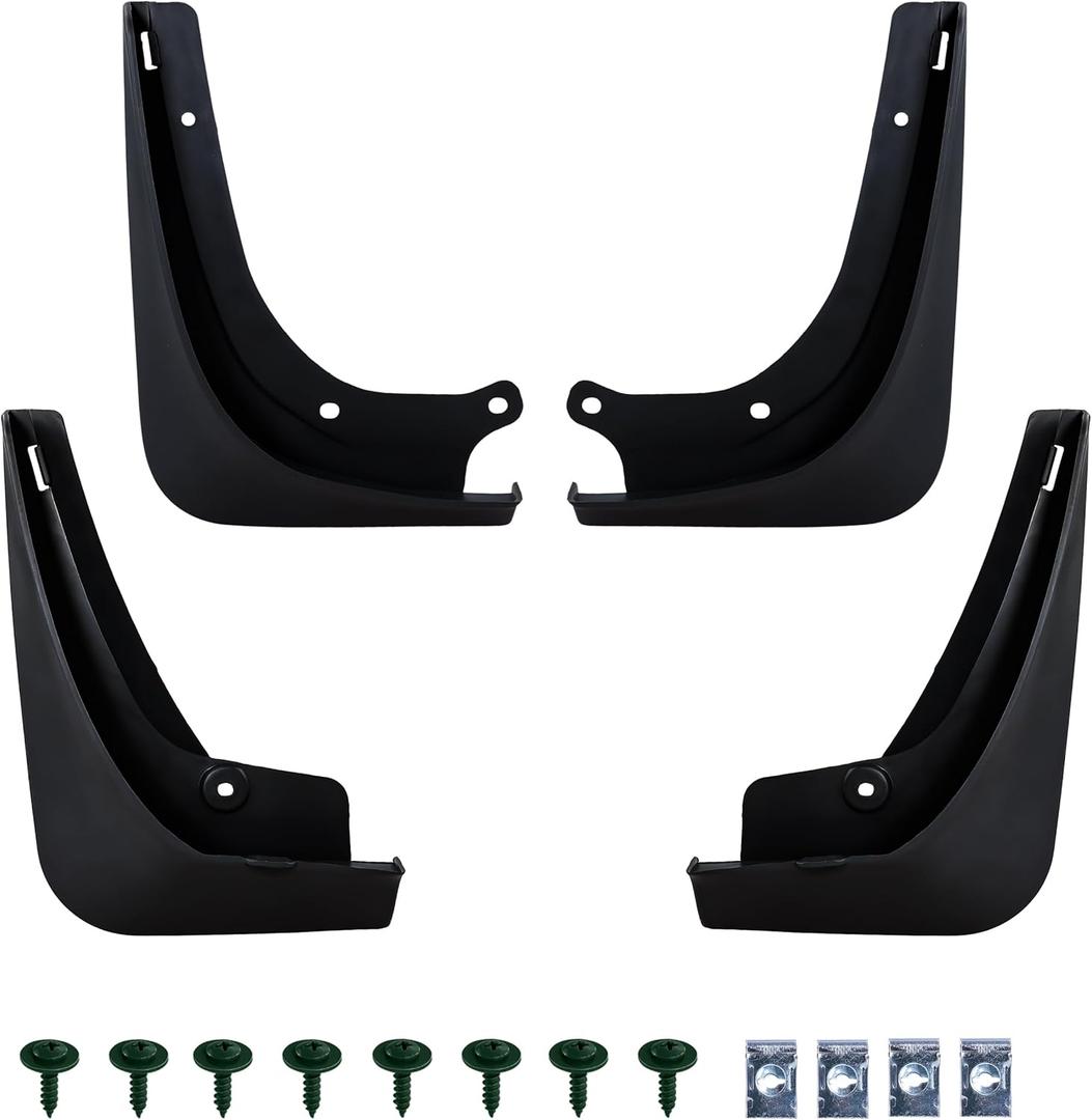 Amooca Mud Flaps Customized for Tesla Model 3 Year 2016-2023 No-Drill Splash Guards Mudguards with Hardware Front & Rear 4pc Set