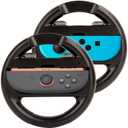 2 x Lyvix Steering Wheel for Nintendo Switch 2/1 Joy-Con – Christmas Gift, Racing Wheel Compatible with NS2/NS/OLED for Mario Kart World 2025, Ergonomic Accessories with Quick Release & Installation Grips