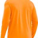 TACVASEN Men's Long Sleeve UPF 80+ Shirts Sun Protection UV SPF Shirts Rash Guard Fishing Running Quick Dry Lightweight (Orange, L)