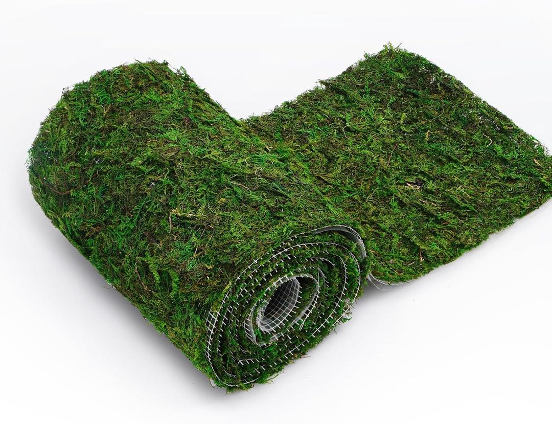 Moss Table Runner, Moss Roll Carpet Dried Moss Sheet Roll for Moss Wall for Wedding Party Garden Garden Decoration (70'' x 15'')