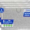 Microwave Filter Replacement 5.12 x 7.64 Fits Frigidaire 5304464105 WB06X10608 GE Microwave Filter - Aluminum Mesh Screen Grease Filter - Filters Air Entering Over the Range Oven Vent Fan (4-Pack)