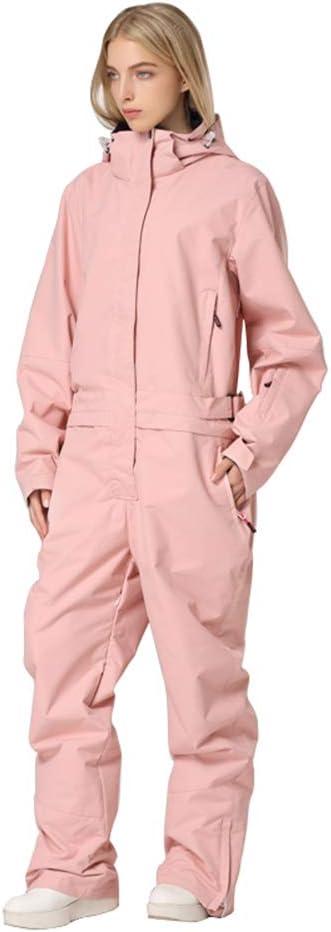 YEEFINE Women's Ski Suit One Piece Snowsuits Jumpsuits Winter Waterproof Snowboard Suits (Medium, Pink)