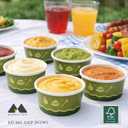 3-Inch Round Mini Dip Paper Bowls (400 Pcs), 3oz Disposable Party Dip Bowls, Compostable, Eco-Friendly, Like Bamboo, for Dips, Soy Sauce, BBQ, Oil Dipping, Finger Foods