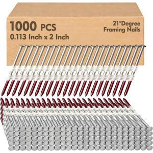 21 Degree Framing Nails 2" x .113" for 20-22 Degree Framing Nailer, 21° - 0.113" x 2"