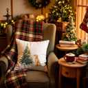 Christmas Tree Golden Retriever Pillow Covers 18x18, Golden Retriever Lovers Gifts, Christmas Tree Cute Dog Throw Pillow Covers for Home Living Room Bedroom Sofa Couch (19 Color)