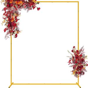 Balloon Arch Stand for Wedding Ceremony 5FT Metal Gold Garden Arch Arbor for Ceremony Birthday Party Celebration Baby Shower Candy Tables Anniversary Portable Photo Backdrop Stand (6.6FT x 5FT)