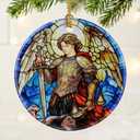 2 x Archangel Michael Ornament | Christmas Ornaments, Christmas Decorations, Hanging Ornaments for Tree, Warrior Angel Decor | Religious Gifts, Christian Gifts | Faithful Gift, Spiritual Guardian Gift