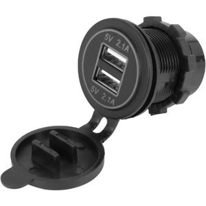 Davitu Cables, Adapters & Sockets - 12V Dual USB Charger Socket Waterproof Power Outlet 5V/ 4.2A LED Indicator for Car RV Boat Marine Motorcycle Car Accessories