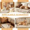 Britimes 2 Pieces Sectional Couch Covers for L Shape Sofa, Fuzzy Dog Couch Cover for 3 Cushion Couch, Non Slip Plush Sofa Slipcover, Washable Furniture Protector from Pets (White, 28" x 59"/70x150cm)