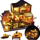 DIY Miniature House Kit, Mini House Kit for Beginners, DIY Dollhouse Kit for Adults to Build, Model Building Craft Diorama Kit, Ideal Gifts for Birthday, Christmas(Japanese Garden House)