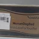 79"x44"x12.5" Human Dog Bed for Adult Faux Fur Washable Human Dog Bed Portable Handle, Egg Orthopedic Foam Human Bed Extra Large with Present Blanket Brown