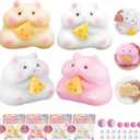 4pcs Taba Squishy Hamster Fidget Toys, Big Soft fufu Hamster Squishy Toy, Cute Taba Toys for Stress Relief, Hamster Fidget Toys Suitable Adults Kids