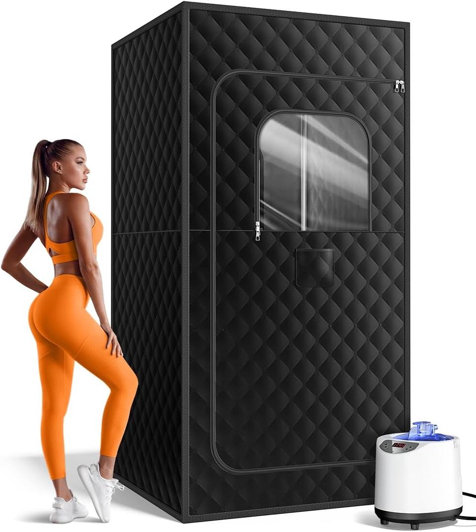 FREEYARE Sauna Box, Portable Sauna for Home, Personal Steam Sauna Tent with 1200W 3L Steamer Heater, 15 Levels, Remote Control, Foldable Chair, Cozy Size 36 * 36 * 71 inch-
Black