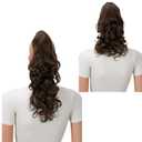CAISHA 2 IN 1 Ponytail 12" Or 14" Hairpiece Clip On Extension Voluminous Wavy Brown H4-2