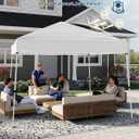 10x10 Pop Up Canopy Tent, Heavy Duty Commercial Outdoor Shelter with Easy One-Person Setup, Instant Slant Leg Tent with No Sidewalls, White