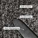 ROYHOME 9x12 Area Rug Large Machine Washable Rug for Living Room Print Braided Floor Cover Stain Resistant Non-Slip Farmhouse Solid Printed Textured Carpet for Home Decor, Grey/Brown