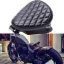Black Motorcycle Solo Seat Spring With Base For Compatible with Harley Yamaha Kawasaki Suzuki Sportster Bobber Chopper (Black-Diamond)
