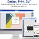 Avery Printable Tent Cards with Sure Feed Technology, 2-1/2" x 8-1/2", Matte White with Embossed Border, 100 Blank Place Cards for Laser and Inkjet Printers (5305)