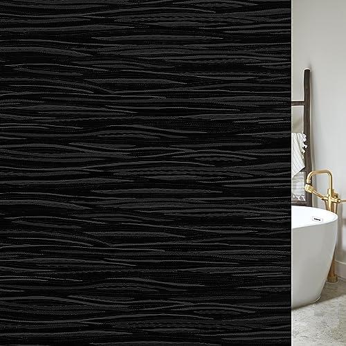 rabbitgoo Blackout Window Film, Sun Light Blocking Window Black Out Cover for UV Reduction, Removable Tint Room Darken Heat Control Frosted Glass Sticker for Home, Black, 11.8 x 78.7 Inches