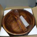 AIDEA Salad Bowls, Wooden Salad Bowls Set, Large Acacia Wood Serving Bowl for Fruits, Salad, 12.5" Big Salad Bowl with Serving Utensils