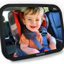 Funbliss Baby Car Mirror for Rear Facing Seat,360 Rotation, Safety Certified Shatterproof Acrylic Glass, Clear Wide View,Infant Mirror for Car Seat Rear Facing (1PACK)