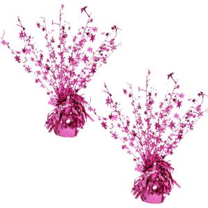 ALISSAR 2-Pack Glitter Pink Star Centerpieces-Table Decorations for Home Decor Birthday Wedding Anniversary Decor (Pink)