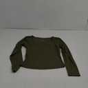 Trendy Queen Womens Long Sleeve Shirts Crop Tops Square Neck Going Out Basics Tees Y2K Winter Clothes 2025 M Khaki