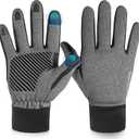 Sukeen Winter Gloves Men Women Touchscreen Anti-Slip Sports Gloves Lightweight Cold Weather Warm Gloves for Running, Cycling (Large, Grey)