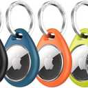 UNBREAKcable for Apple AirTag Holder - 3 Pack [Fit Tightly Design] [Easy to Install] [Hold Air Tag Securely] Waterproof TPU Shell Protective Case with 304 Stainless Steel Keychain Key Ring