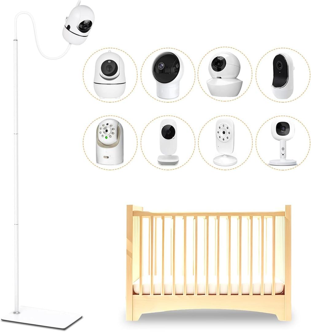 Baby Monitor Floor Stand Holder Mount Compatible with HelloBaby, Nanit Pro, Owlet, Infant Optics, Motorola, VAVA, Adjustable Universal Baby Camera Stand Mount