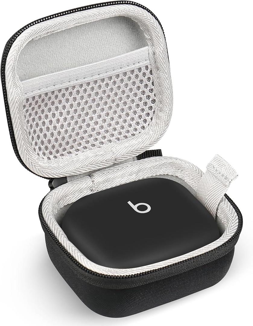 Earbud Case Compatible with Beats Powerbeats Pro 2 Wireless Bluetooth Earbuds, Portable Travel Hard Shell Earphone Case - with Clip (Black)