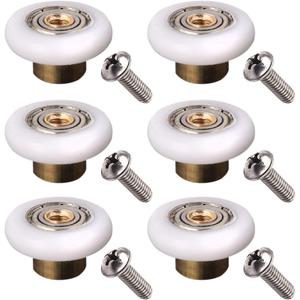6 pcs Shower Door Rollers Wheels, Bathroom Glass Door Replacement Part Runner Sliding Shower Door Roller Wheel-Roller (19mm)