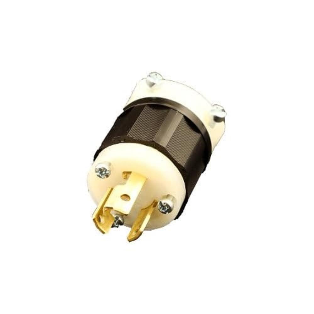 Leviton 15 Amp, 277 Volt, NEMA L7-15P, 2P, 3W, Locking Plug, Industrial Grade, Grounding, 4770-C, Black-White