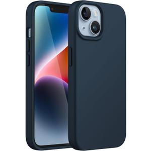 JETech Silicone Case for iPhone 14 6.1-Inch, Silky-Soft Touch Full-Body Protective Phone Case, Shockproof Cover with Microfiber Lining (Navy)