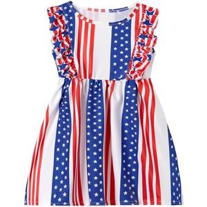 Csbks Toddler Baby Girls' Cotton-Linen Sundress with Ruffle Halter Sleeveless and Swing Dress 90