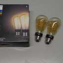 Philips Hue Smart 60W ST19 Filament LED Bulb - Soft Warm White Light - 2 Pack - 550LM - E26 - Indoor - Control with Hue App - Compatible with Alexa, Google Assistant and Apple Homekit.