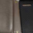 Asuwish Phone Case for Samsung Galaxy S10 Plus Zipper Wallet Detachable Cell Cover with Tempered Glass Screen Protector Crossbody Strap Flower Card Holder S10+ S10plus 10S Edge S 10 10plus Women Gray