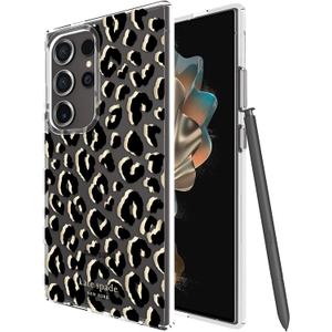 Kate Spade New York Samsung Galaxy S24 Ultra Case, Compatible with Wireless Charging - City Leopard Black